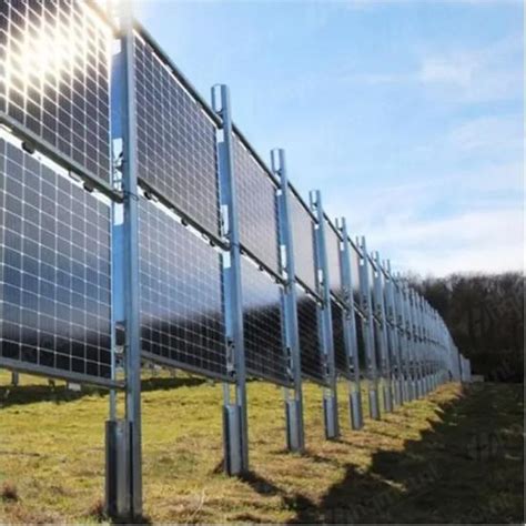 Hot Dip Galvanized PV Mounting Vertical Brackets Solar Bifacial PV Farms Mounting Structure