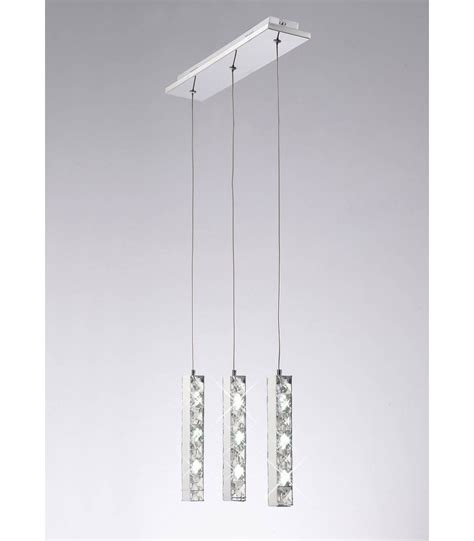 Lámpara colgante Galaxy 3 Drop LED 6000K 3 X 3W cromo pulido cristal