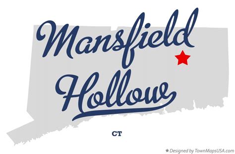 Map of Mansfield Hollow, CT, Connecticut