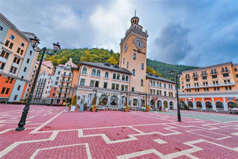 View Of The Central Square Of Krasnaya Polyana Editorial Stock Photo