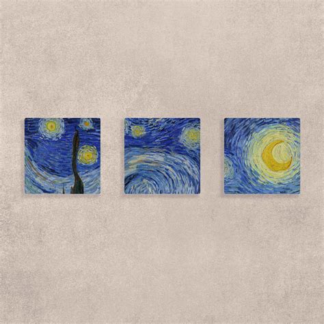 Starry Night Canvas Wall Art Set of 3 - Magic Decor