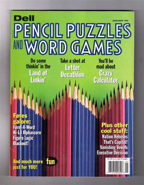 Dell Pencil Puzzles And Word Games January 1996 Number 174 By Erica