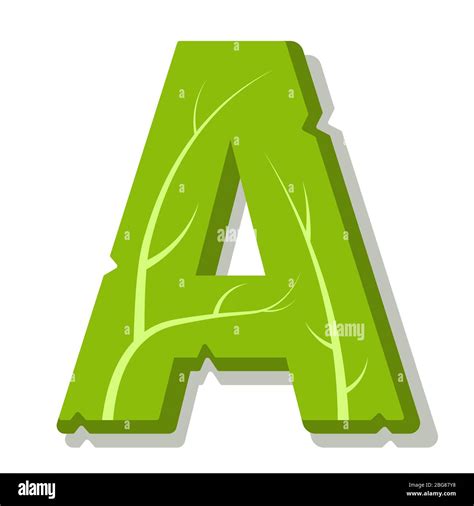 Letter A, green leaves summer vector alphabet. The simple logo of letter A green color. Isolated ...