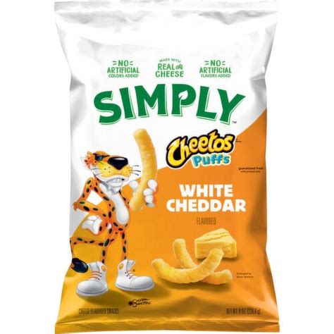 Cheetos Simply Puffs Cheese Flavored Snacks White Cheddar Flavored 8 Oz Shoprite