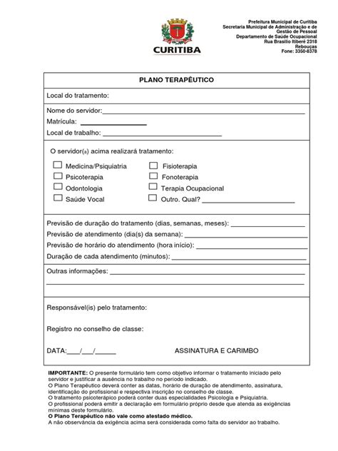 Plano Terapêutico Pdf