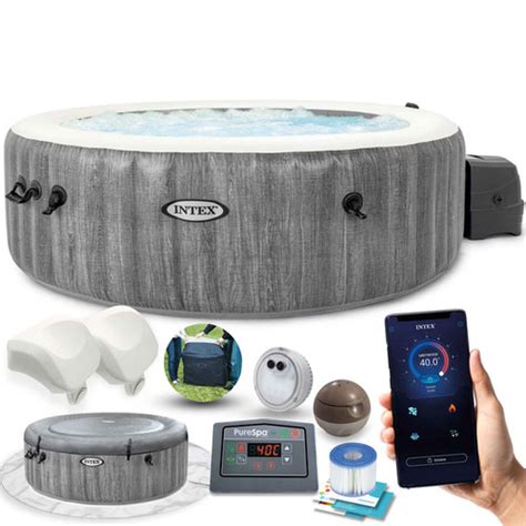 Intex Grey Wood Deluxe WIFI 6 Person Hot Tub Hot Tub Ireland