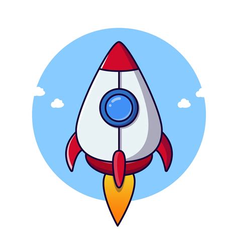 Rocket launch Cartoon flying illustration vector 2861720 Vector Art at ...