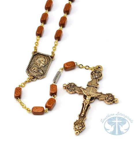 St Francis And St Clare Of Assisi Gold Rosary