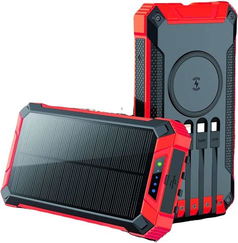 Lasuki Power Bank Solar 31200mAh Wireless Solar Ladegerät mit 4