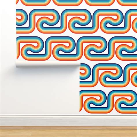 70s Rainbow Wave Wallpaper | Spoonflower