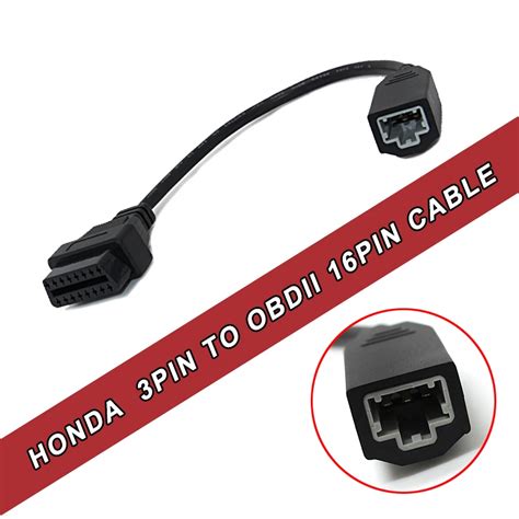 Diagnostic Scanner Adapter Cable 3 Pin Obd1 To 16 Pin Obd2 Connector For Honda Qualité De