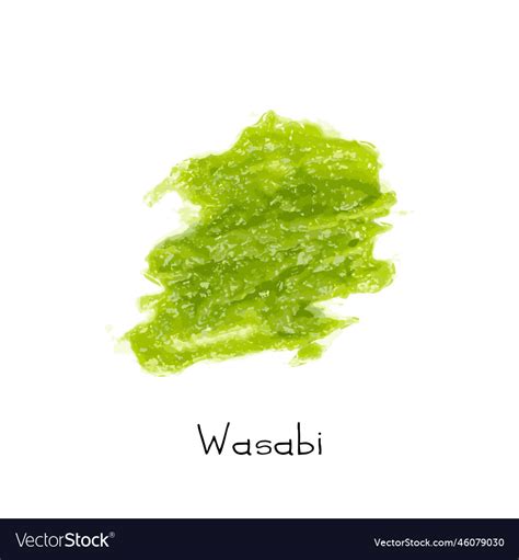 Wasabi Smear Isolated Green Sushi Paste Texture Vector Image