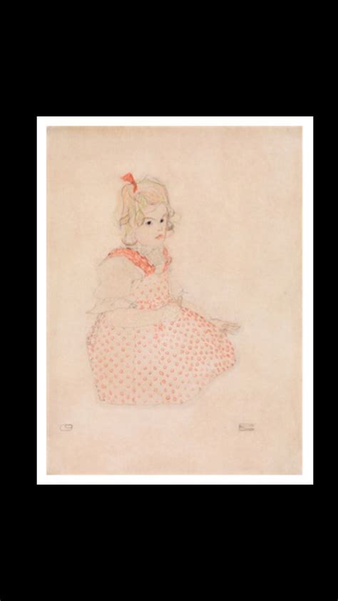 Egon Schiele Girl With Red Bow In The Hair Graphite And