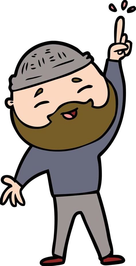 Cartoon Happy Bearded Man 12542747 Vector Art At Vecteezy