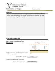 PES 1150 Sum Torque Report Docx Summation Of Torque Name Zach Puleo