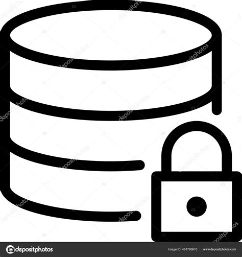 Data Database Lock Icon Outline Style Stock Vector By ©iconfinder 461790610