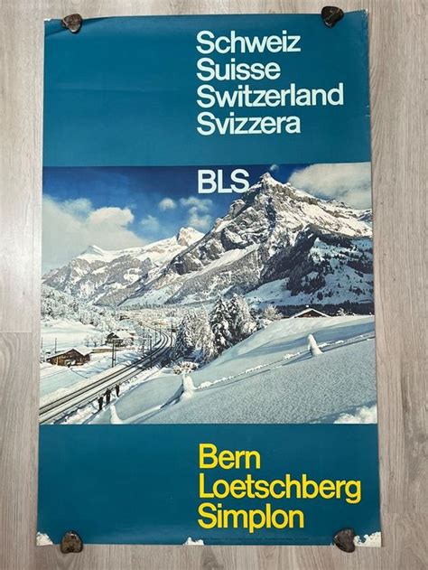 Plakat Original Bls Bern L Tschberg Simplon Bahn M Hlemann Acheter