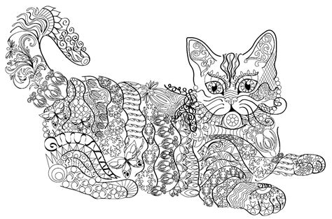 Раскраски антистресс котики - 79 фото