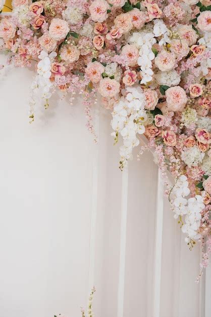 Premium Photo Wedding Backdrop Wedding Flower Decoration Rose Wall