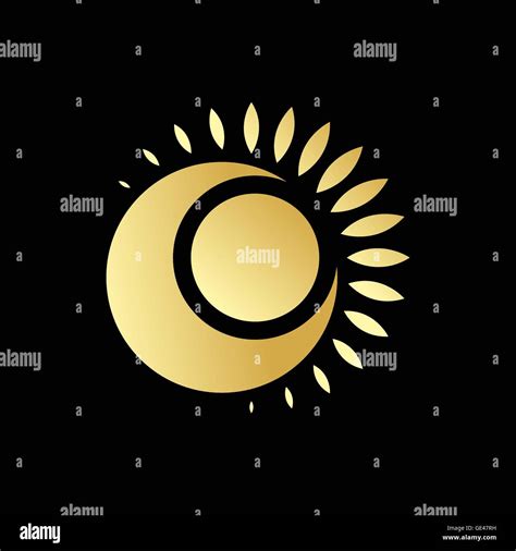 Sun and Moon logo. Abstract vector illustration Stock Vector Image & Art - Alamy