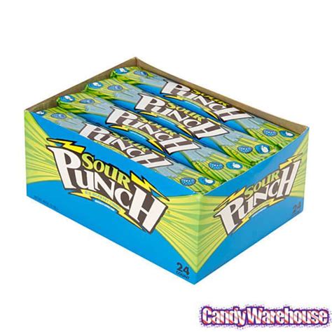 Sour Punch Straws 2 Ounce Packs Blue Raspberry 24 Piece Box Candy