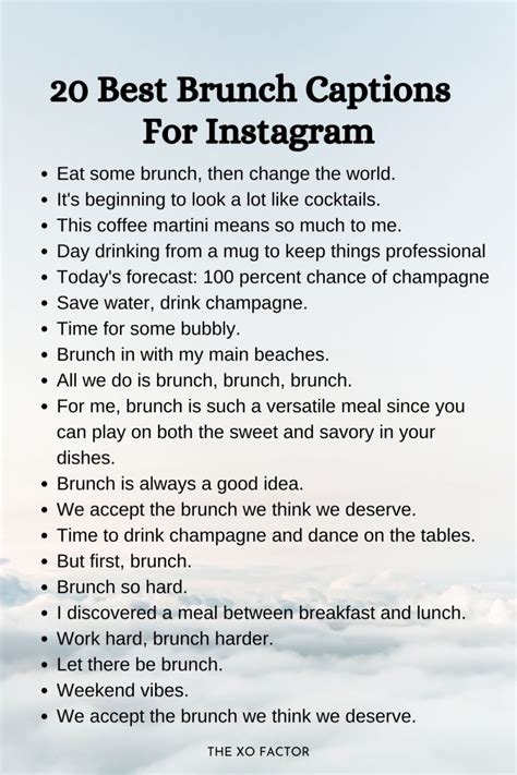 Best Brunch Captions For Instagram The Xo Factor