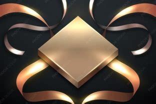 3D Luxury Golden Square Ribbon Elements Graphic By Phochi Creative