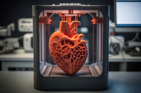 Premium Ai Image Creating Artificial Heart Medical D Printing Of