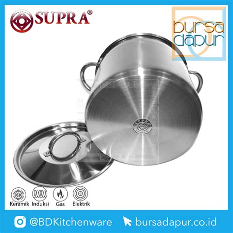 Supra Stainless Steel Horekaru Stock Pot Panci Polos Tebal 20 Qt 19