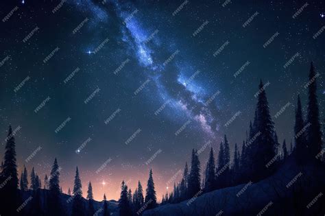 Premium Photo | Beautiful view of starry sky at night