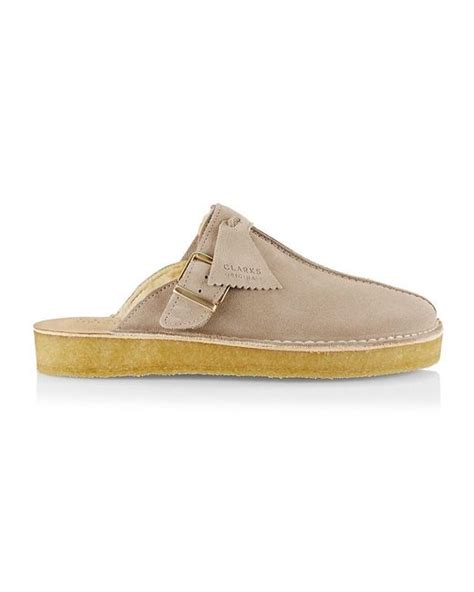 Clarks Originals Trek Suede Mules in Sand (White) for Men | Lyst