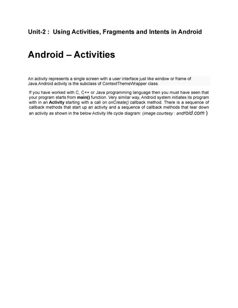 Unit 2 Using Activities Fragments And Intents In Android If You Have