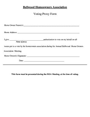 Voting Proxy Form Bellwood Hoa Fill And Sign Printable Template Online