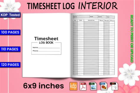 Timesheet Log Book Kdp Interior Graphic By Kdp Browser Creative Fabrica