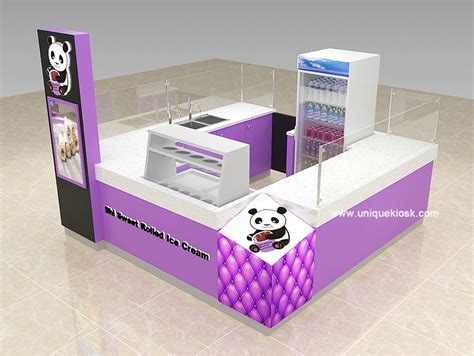 Panda Purple Paint Food Kiosk Girl Elegant Ice Cream Kiosk Snack Retail