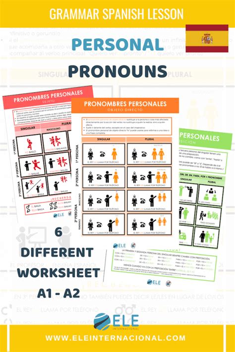 Infograf A De Los Pronombres Personales En Espa Ol Para Diferenciarlos