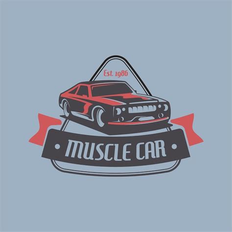 Premium Vector Retro American Muscle Car Logo Design Template