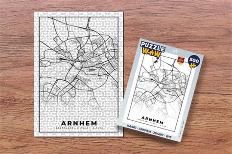 Puzzel Kaart Arnhem Zwart Wit Legpuzzel Puzzel 500 Stukjes