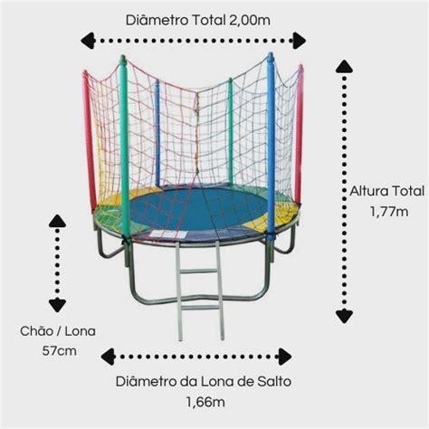 Cama Elástica Pula Pula Trampolim 2 30m Playground Rotoplay Brinquedos