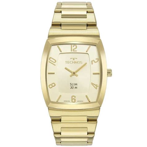 Rel Gio Technos Masculino Slim Dourado L Wl D Dourado