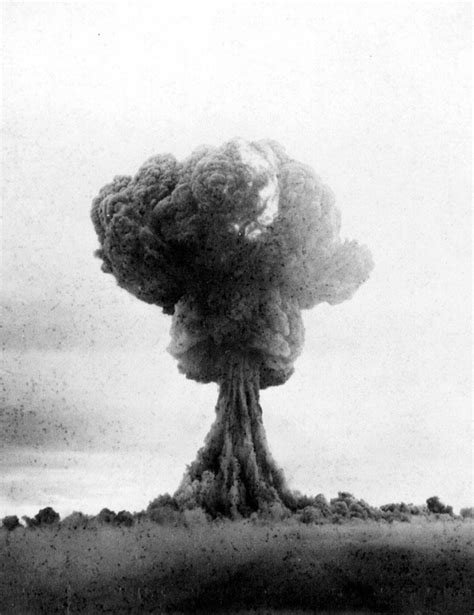 Mushroom cloud from RDS-1, the first nuclear weapon detonated by the ...