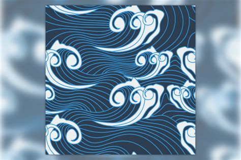 Japanese Water Waves Seamless Pattern Graphic By Faqeeh · Creative Fabrica