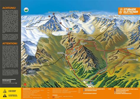 Wanderkarte Sommer Stubaier Gletscher