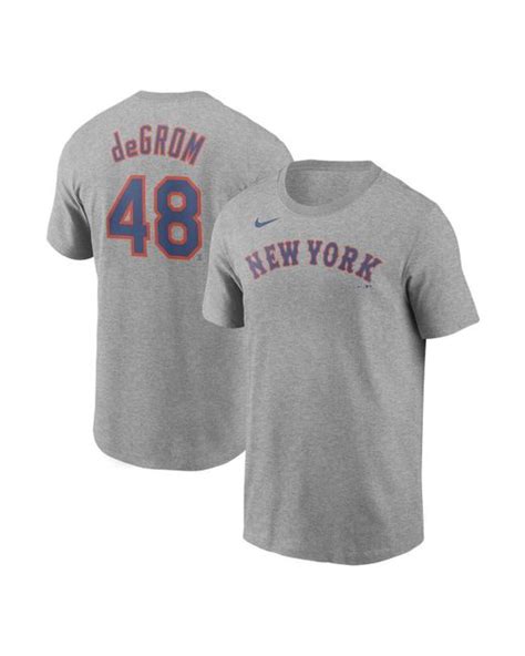 Nike Cotton Jacob Degrom Gray New York Mets Name And Number T Shirt For