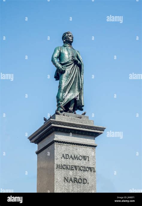 Bronze Statue Of Adam Mickiewicz Polish National Romantic Poet And