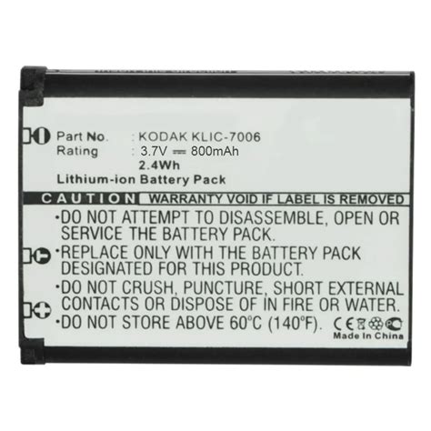 Batteries N Accessories BNA WB KLIC7006 Digital Camera Battery Li Ion