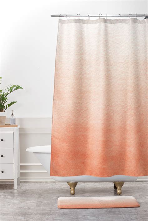 Peach Ombre Shower Curtain And Mat Social Proper Ombre Shower Curtain