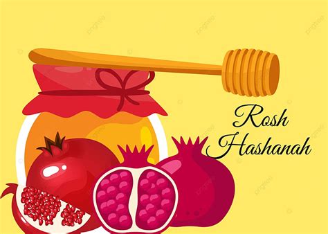 Realistic Rosh Hashanah Concept Free Vector Design Background Food Celebration Holiday