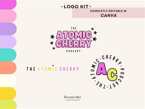 DIY Logo Canva Template Aesthetic Colorful Logo Bright - Etsy