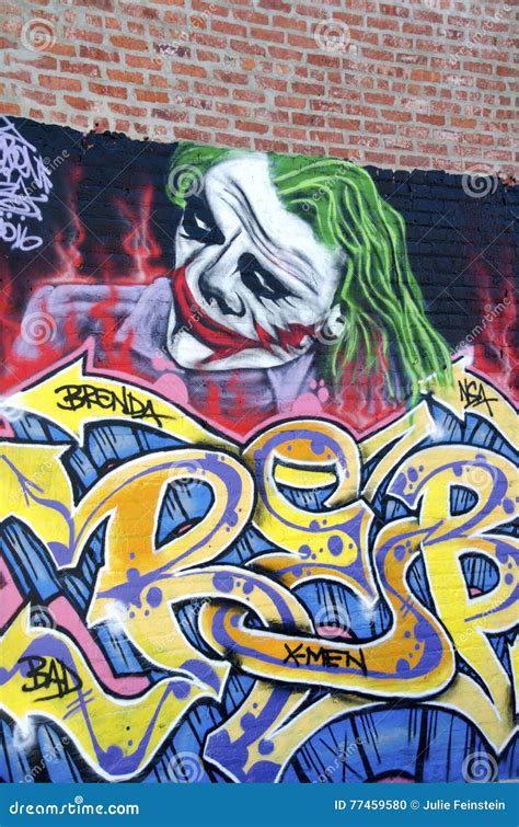 Joker Graffiti Editorial Image Image Of Vandal Joker 77459580